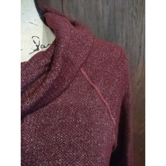Evereve Michael Stars Burgundy Holiday Casual Cowl Neck Dress XS 3/4 Sleeve - Picture 2 of 5